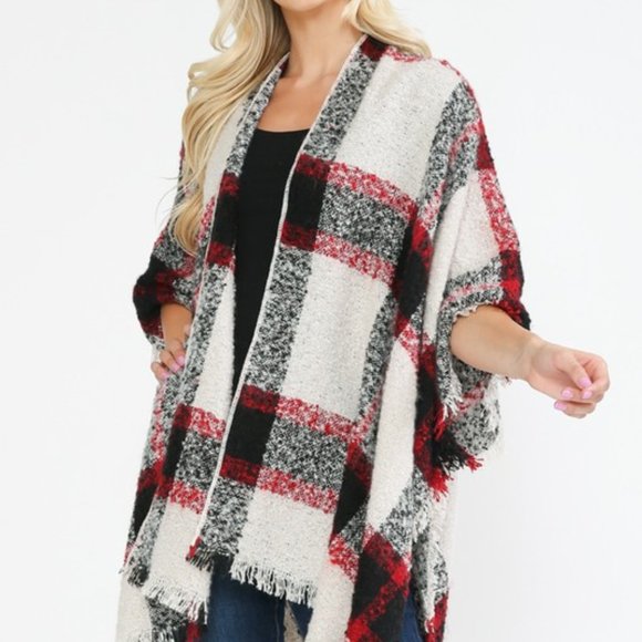 LAST ONE The Belle Seasonal Plaid Kimono Cardigan - Picture 5 of 5